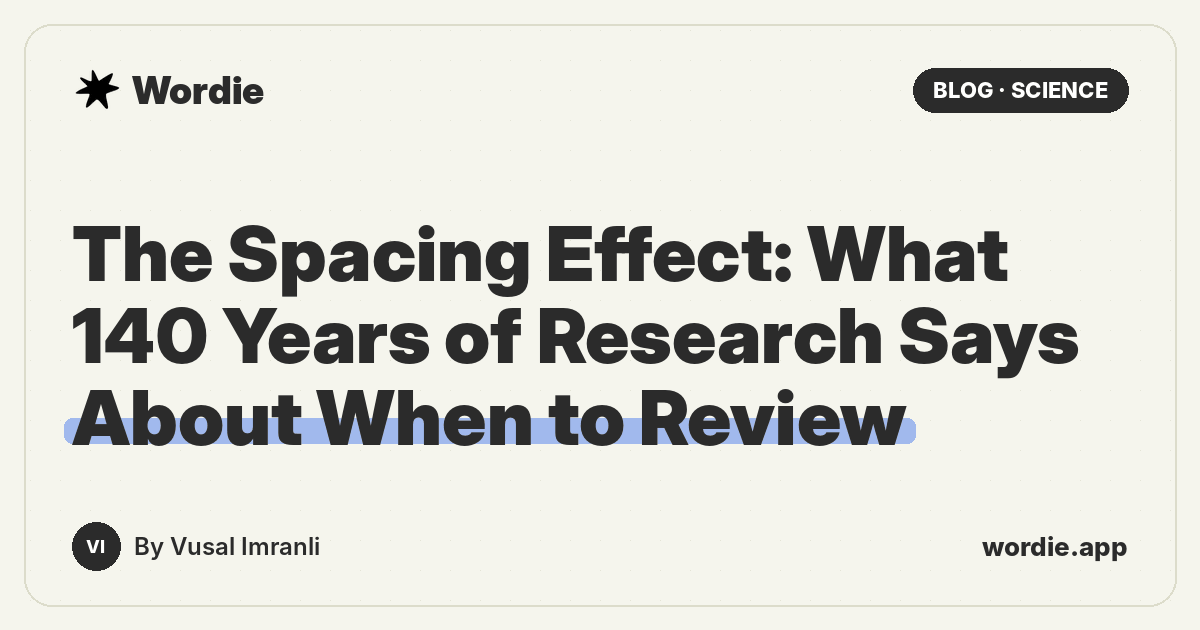 The Spacing Effect: What 140 Years of Research Says About When to Review