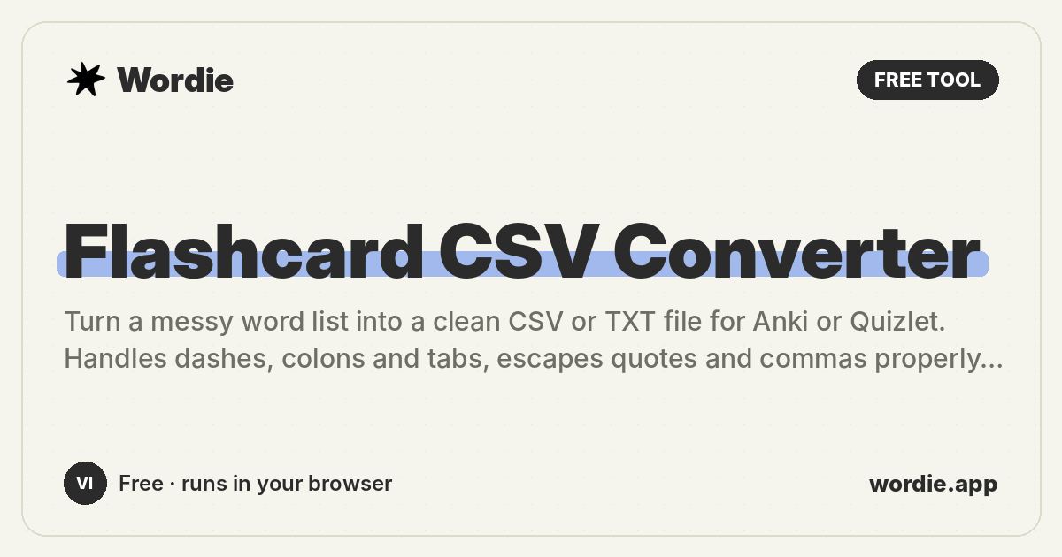 Flashcard CSV Converter