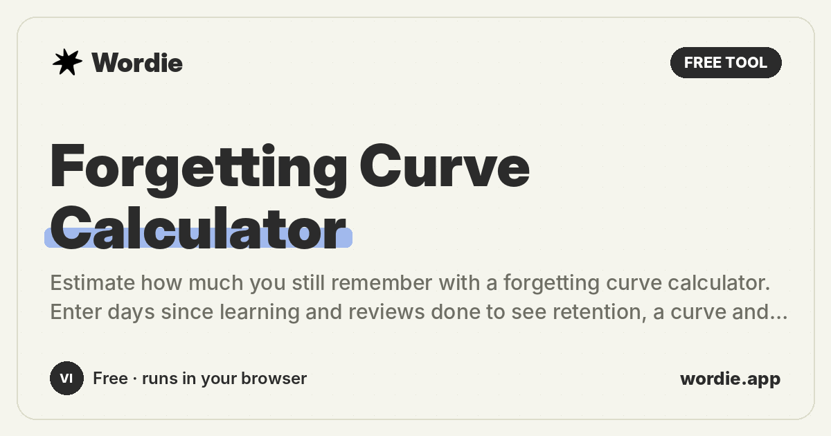 Forgetting Curve Calculator