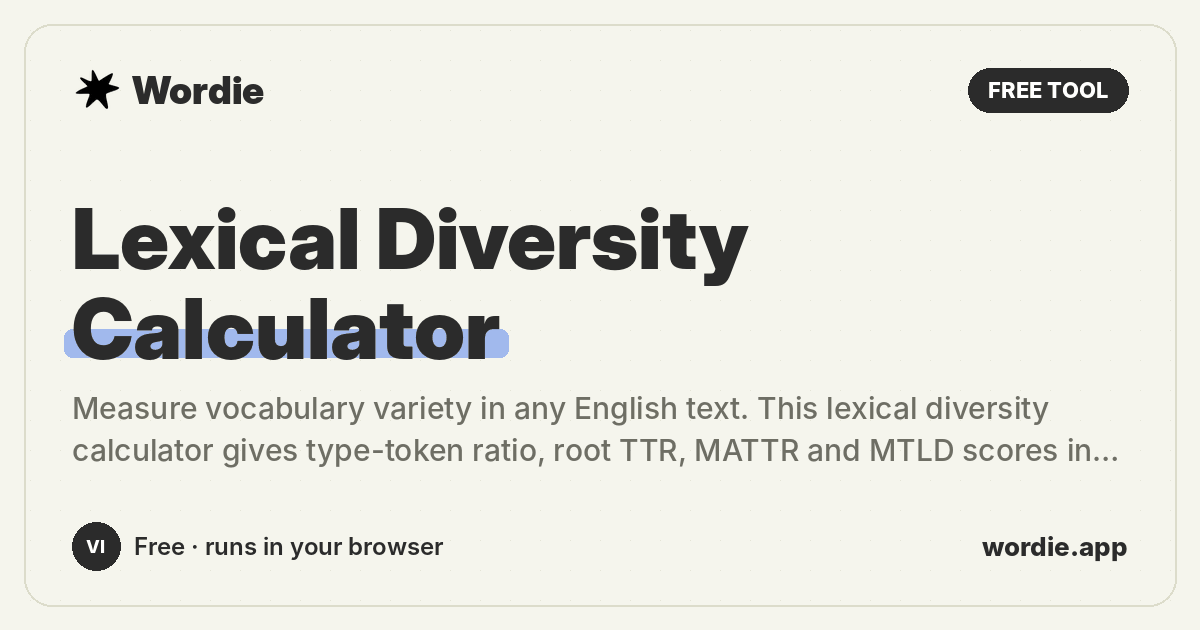 Lexical Diversity Calculator