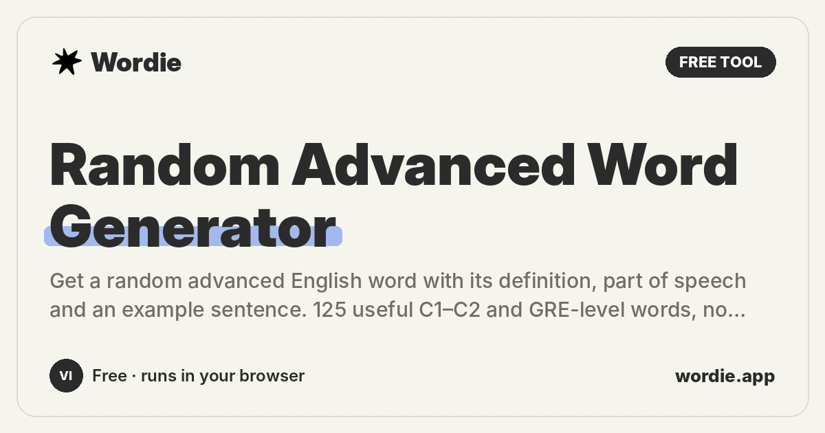 Random Advanced Word Generator