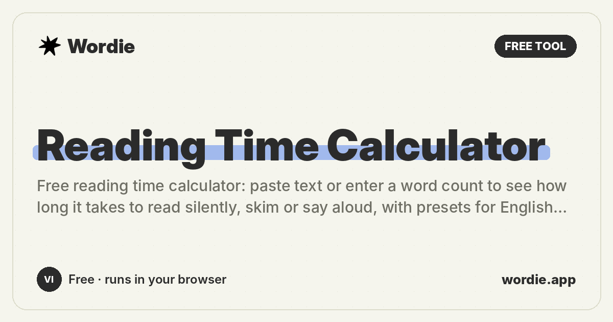 Reading Time Calculator