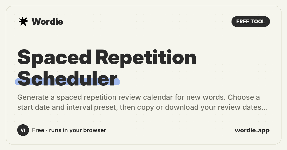 Spaced Repetition Scheduler