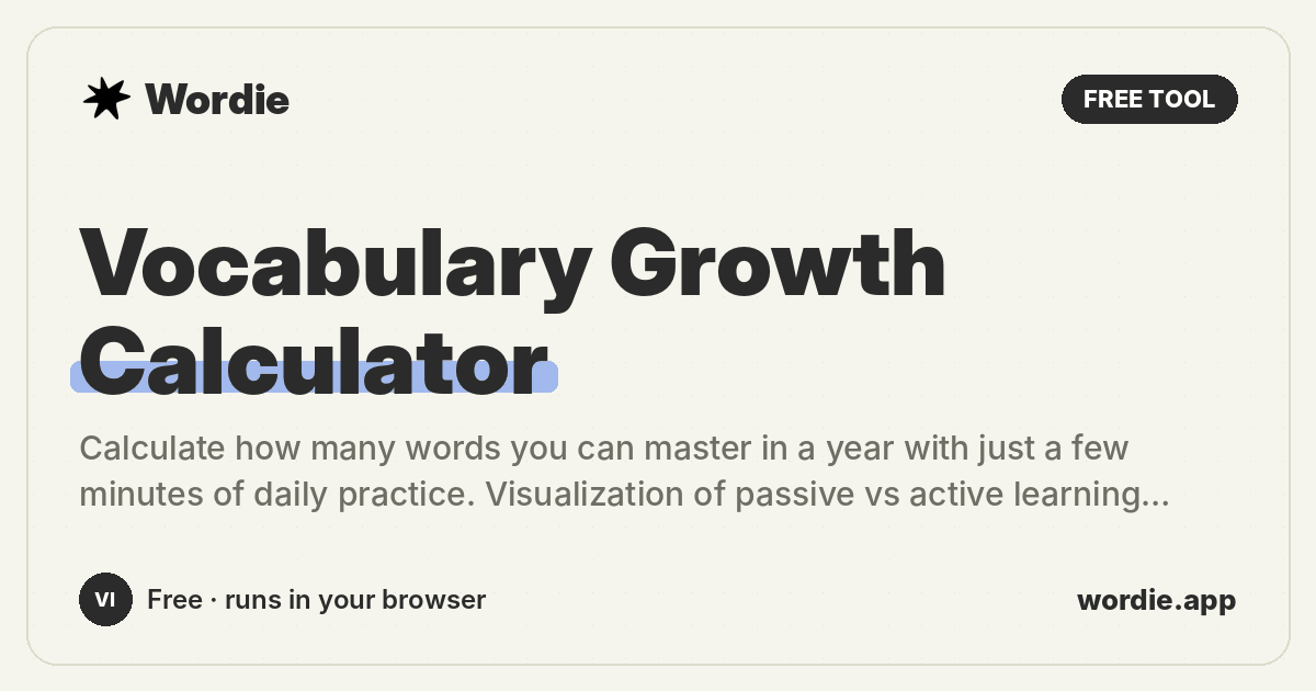 Vocabulary Growth Calculator