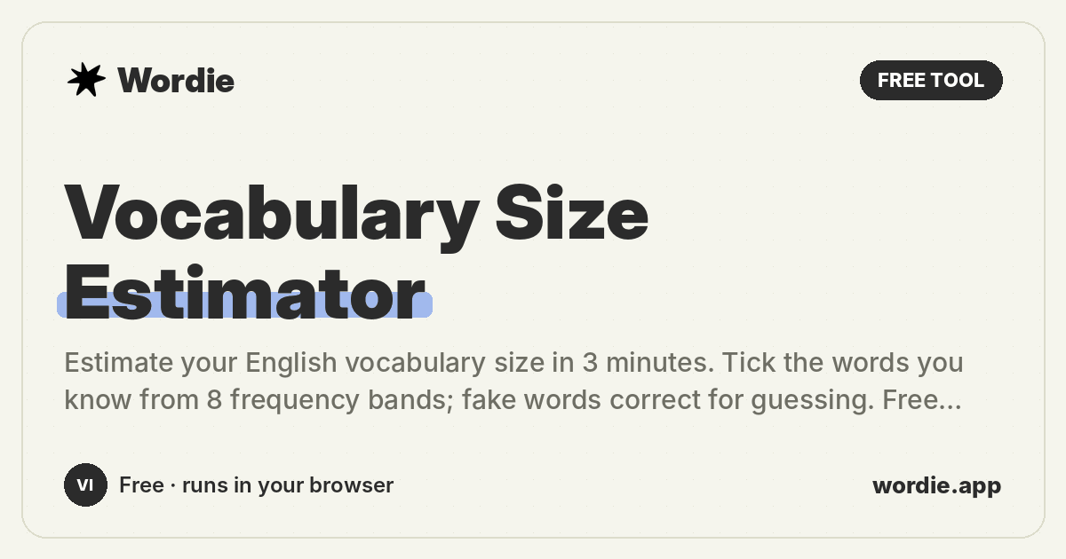 Vocabulary Size Estimator